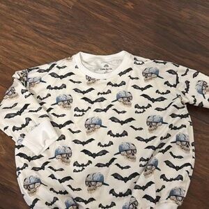 White Skull & Bat Graphic One-Piece